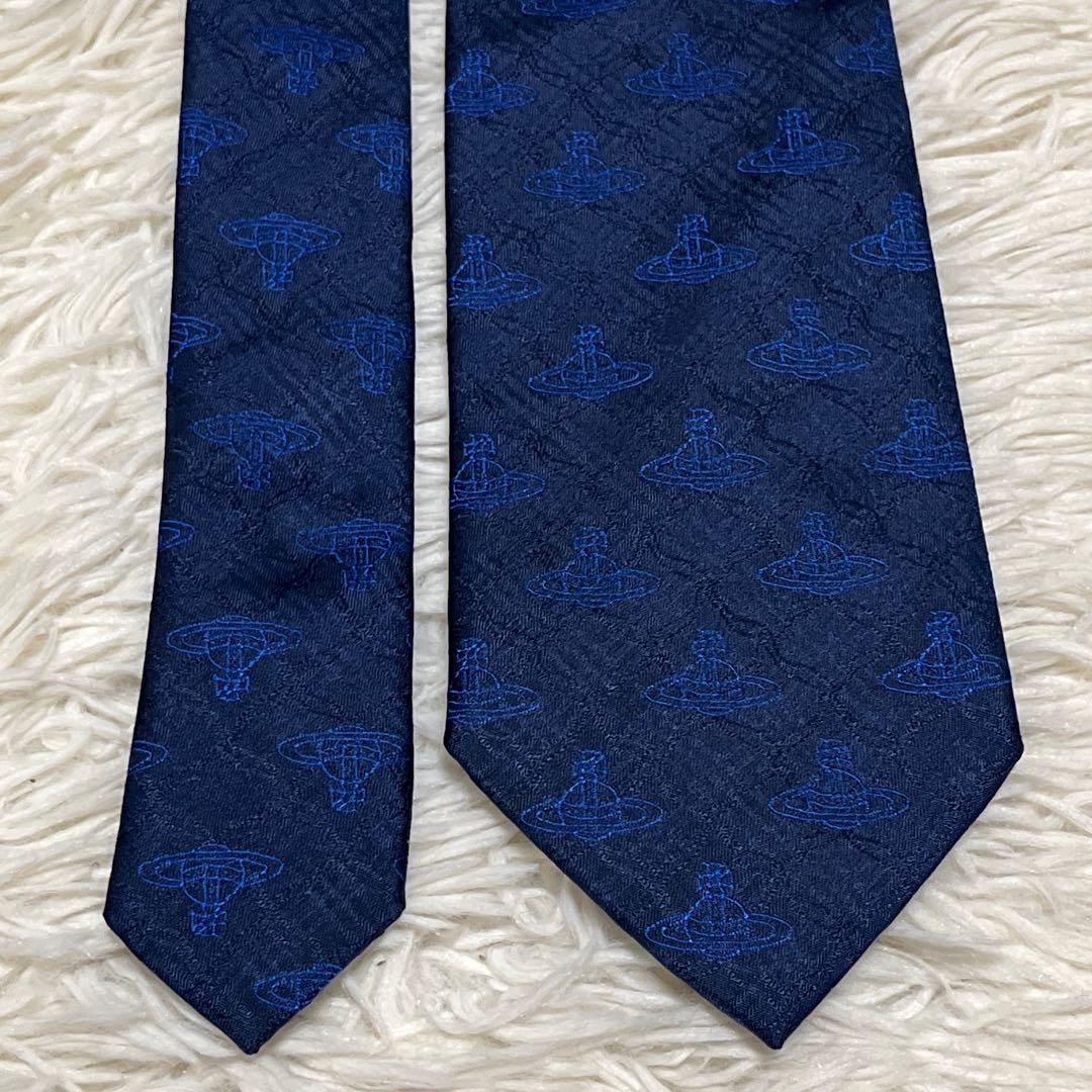 新品✨️ ヴィヴィアンウエストウッド ネクタイ オーブ ネイビー 高級シルク