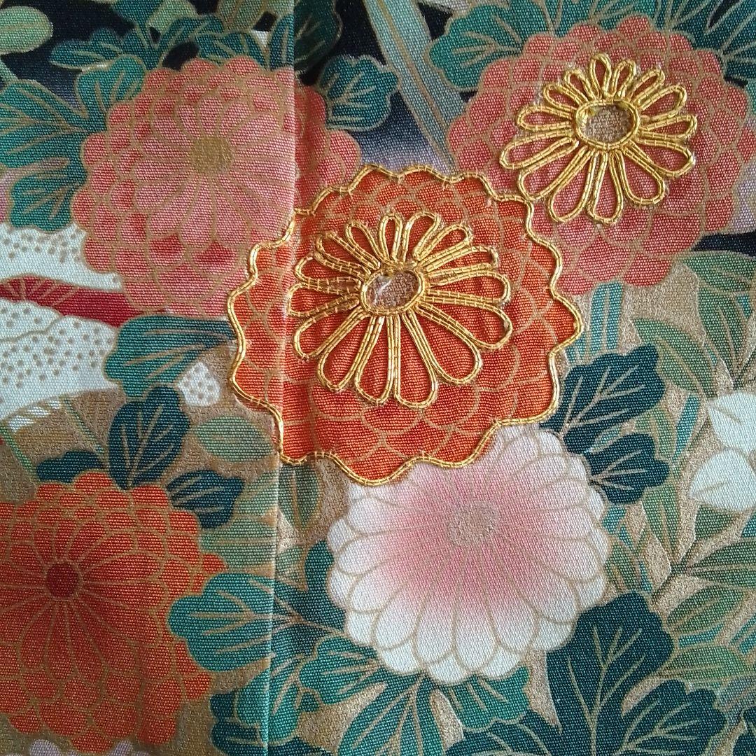 着物リメイクワンピース 留袖ドレス松と花