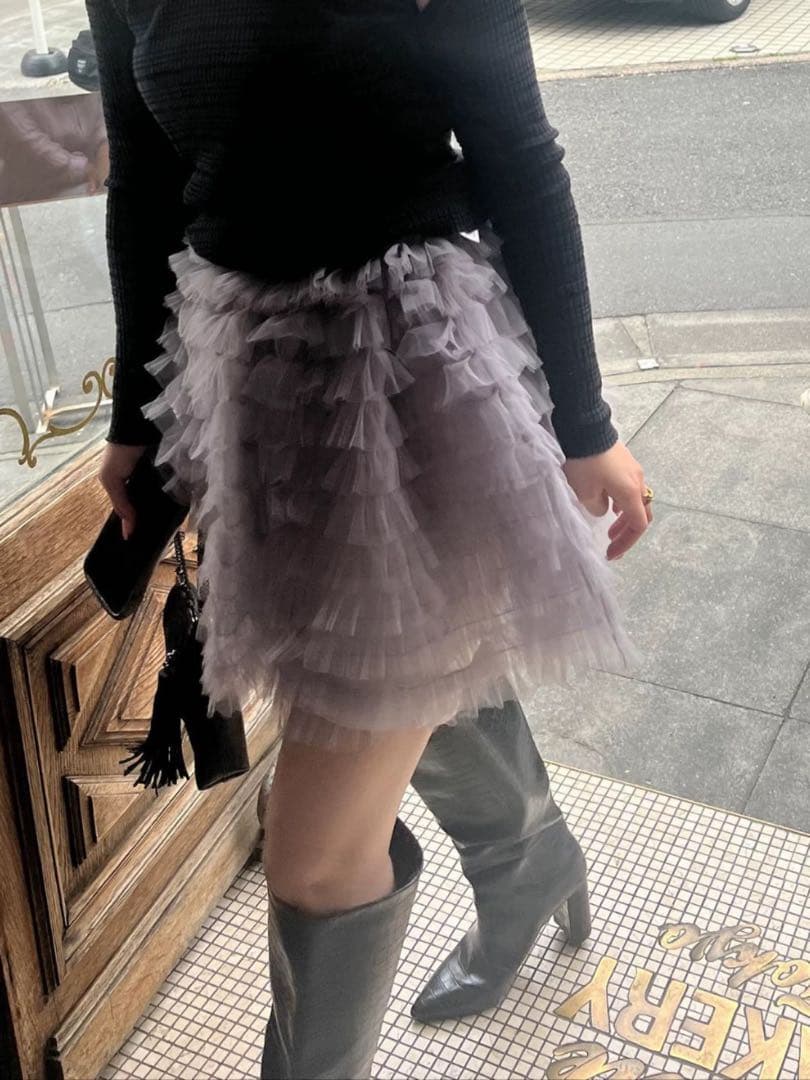 スカート HONEYMIHONEY tulle tiered mini skirt