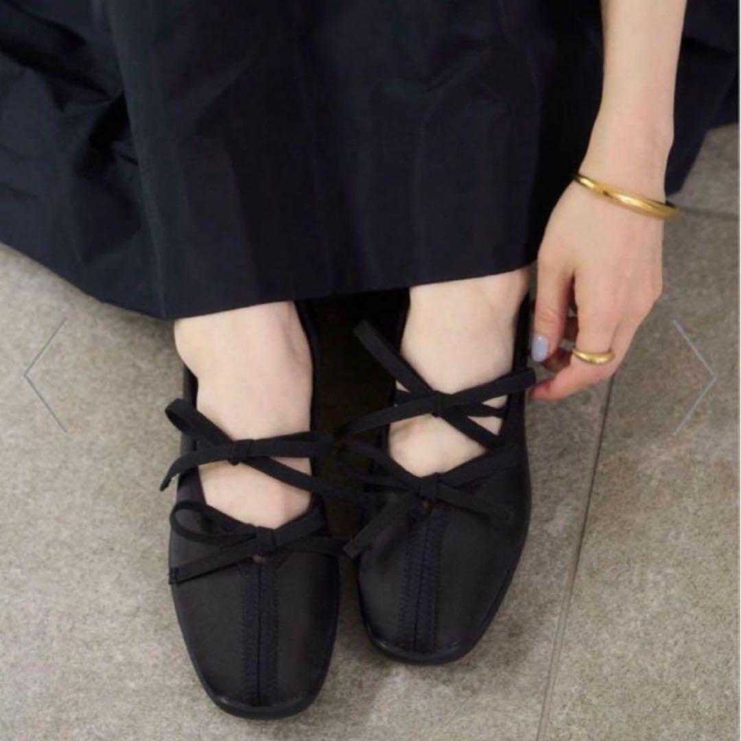 未使用級【LE TALON】 ルタロン （23cm） Lダブルリボン バレリーナ