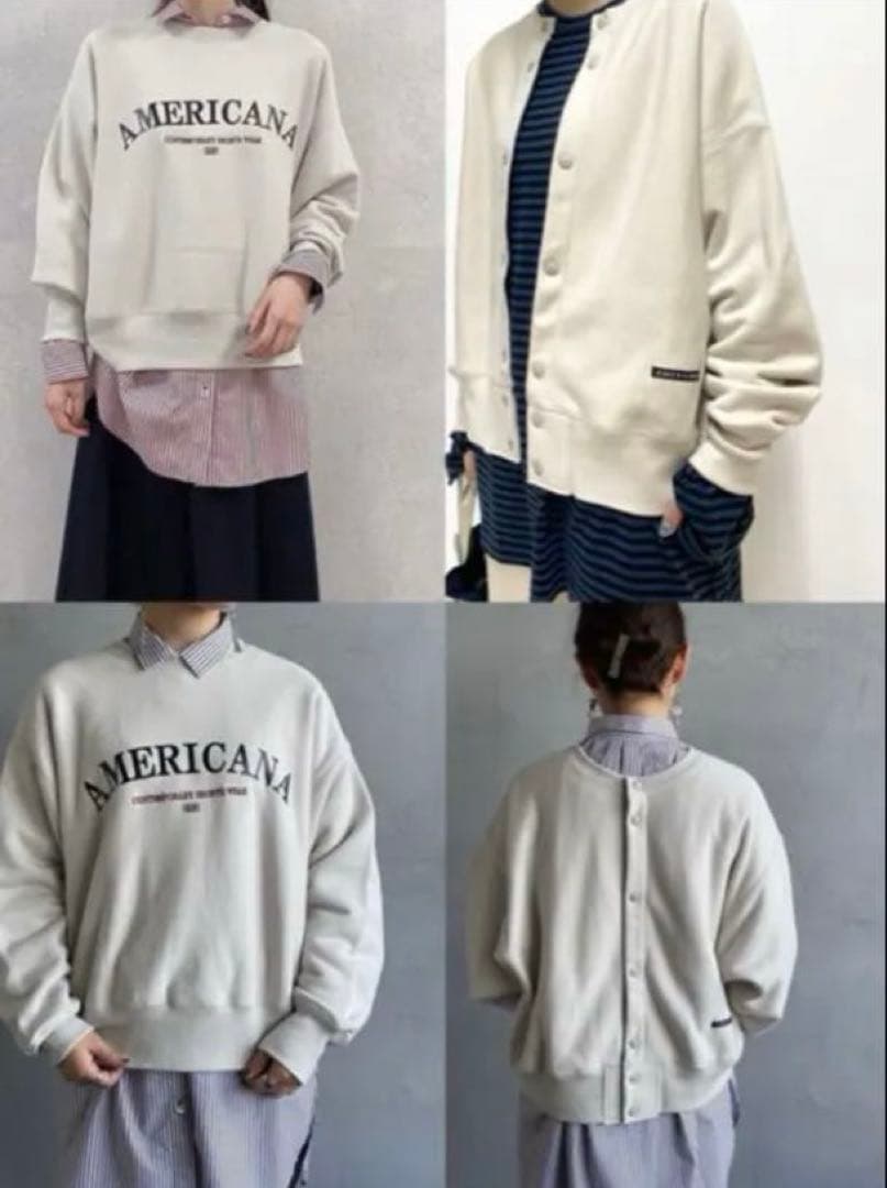 Americana アメリカーナ 別注カレッジ風口ゴ前後2WAYスウェット