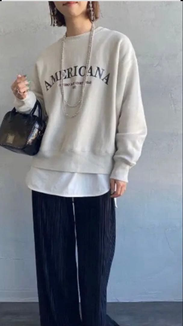 Americana アメリカーナ 別注カレッジ風口ゴ前後2WAYスウェット