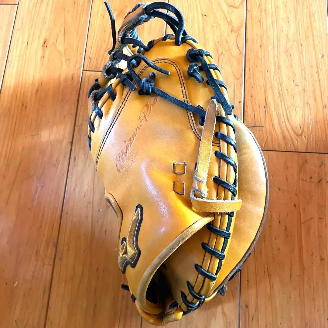 最終値下げ　軟式野球Mizuno Proキャッチャーミット 黄色 レザー