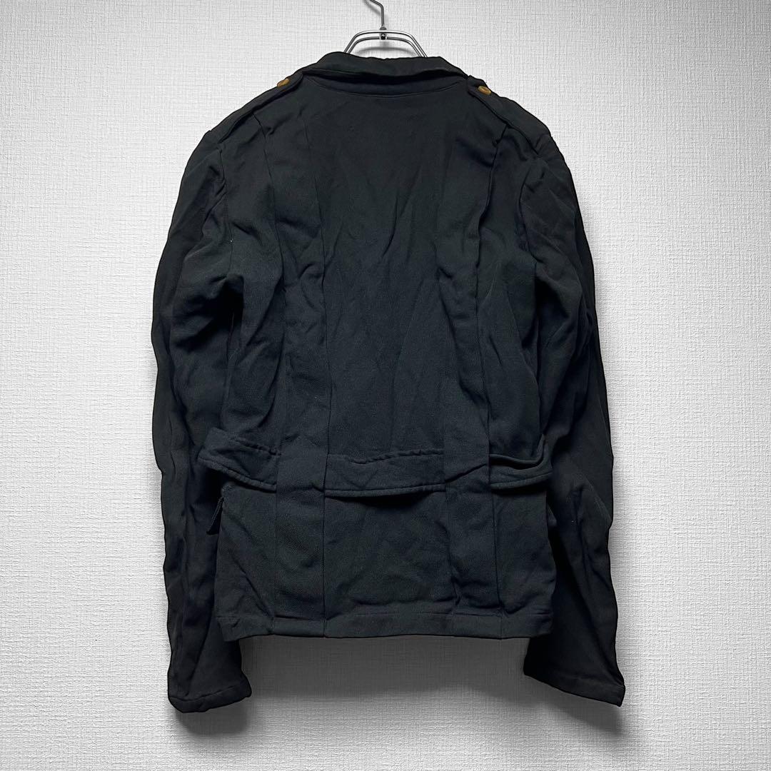 ローブドシャンブル コムデギャルソン ポリ縮絨 ベルトジャケット ハーネス調 黒