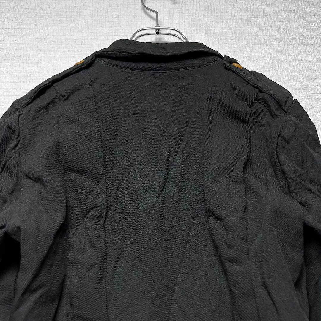 ローブドシャンブル コムデギャルソン ポリ縮絨 ベルトジャケット ハーネス調 黒