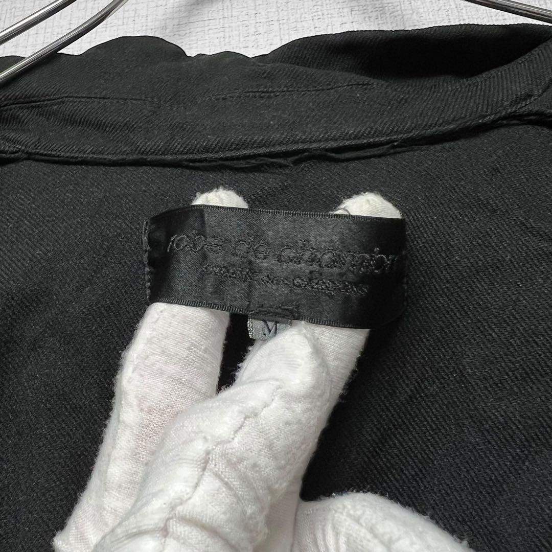 ローブドシャンブル コムデギャルソン ポリ縮絨 ベルトジャケット ハーネス調 黒