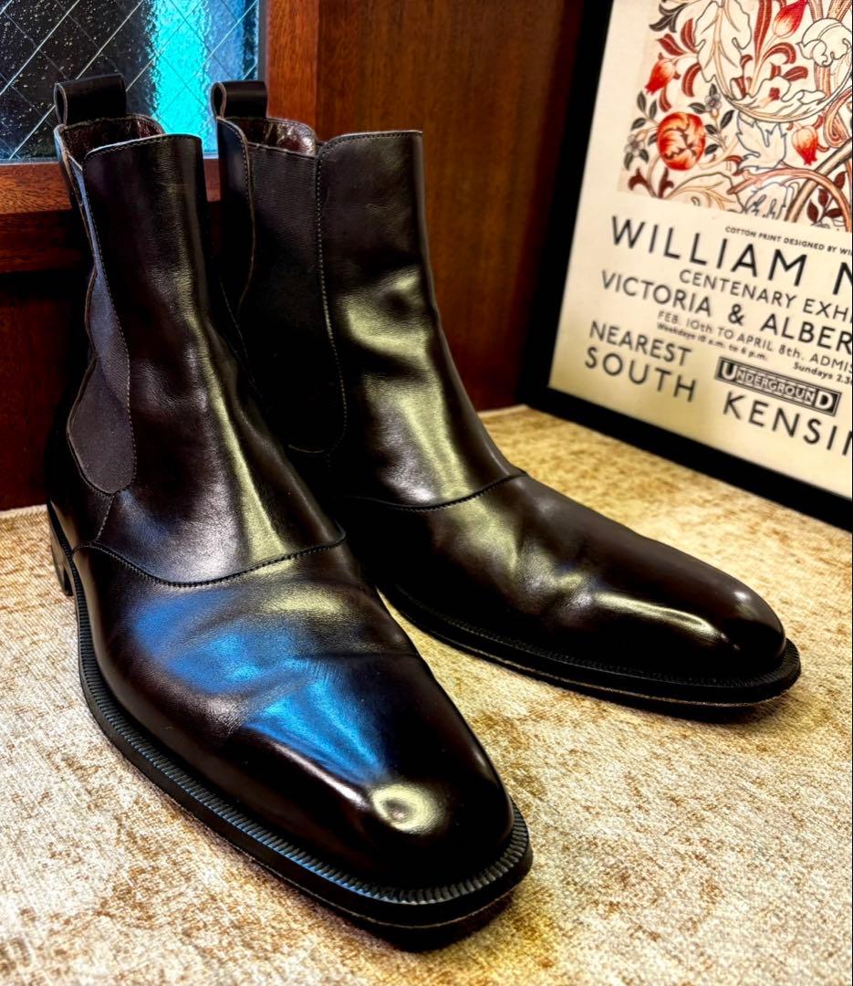 極美品YVES SAINT LAURENT サイドゴアブーツ焦茶EU41.5