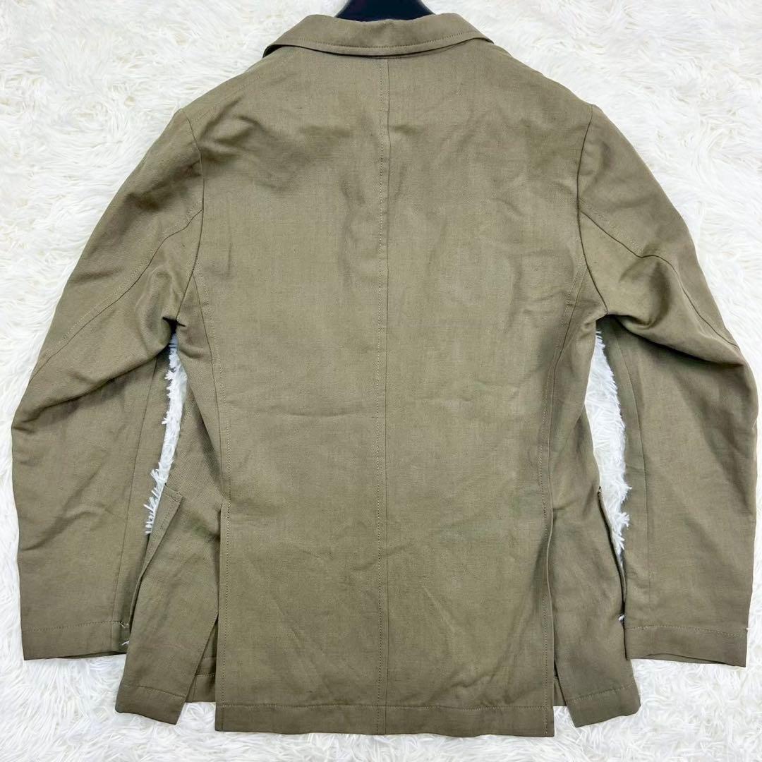 美品　トゥモローランド　ピルグリム　ダブルジャケット　リネンウール　カーキ　48