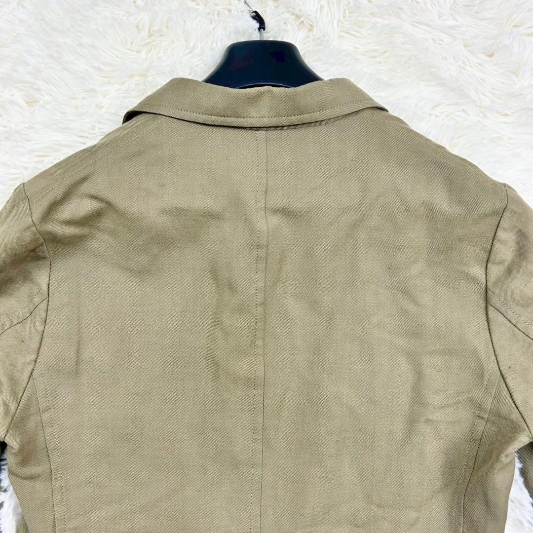 美品　トゥモローランド　ピルグリム　ダブルジャケット　リネンウール　カーキ　48