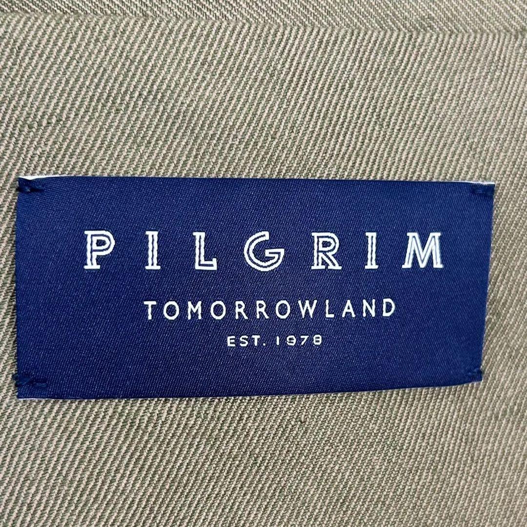 美品　トゥモローランド　ピルグリム　ダブルジャケット　リネンウール　カーキ　48