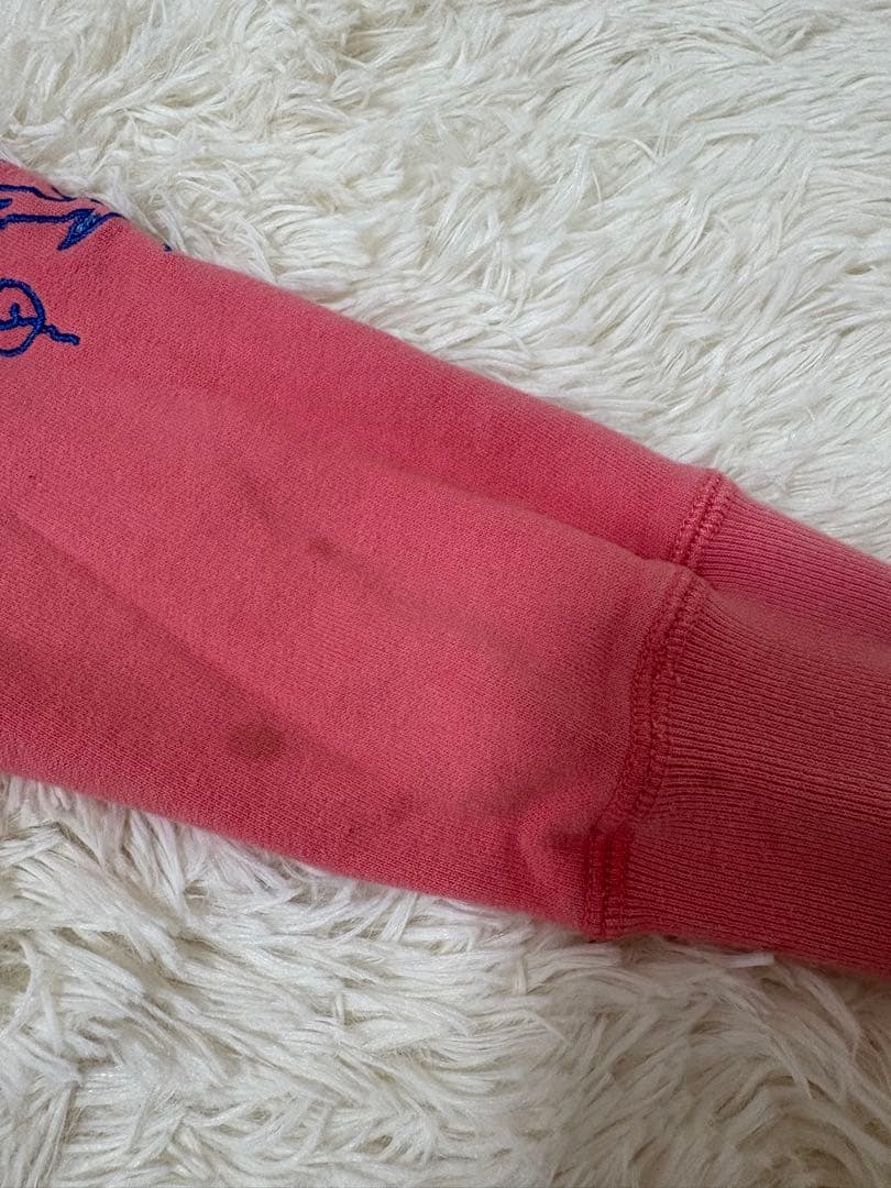 エドハーディ ピンク 刺繍ジップパーカー 花×骸骨 難あり