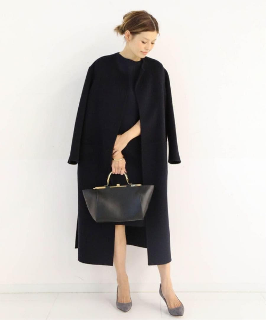 専用＊ドゥーズィエムクラス victorian リバーロング ノーカラーコート