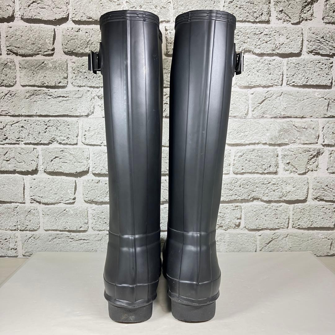 【試着程度】HUNTER レインブーツ 黒 ロング ラバー メンズ UK7