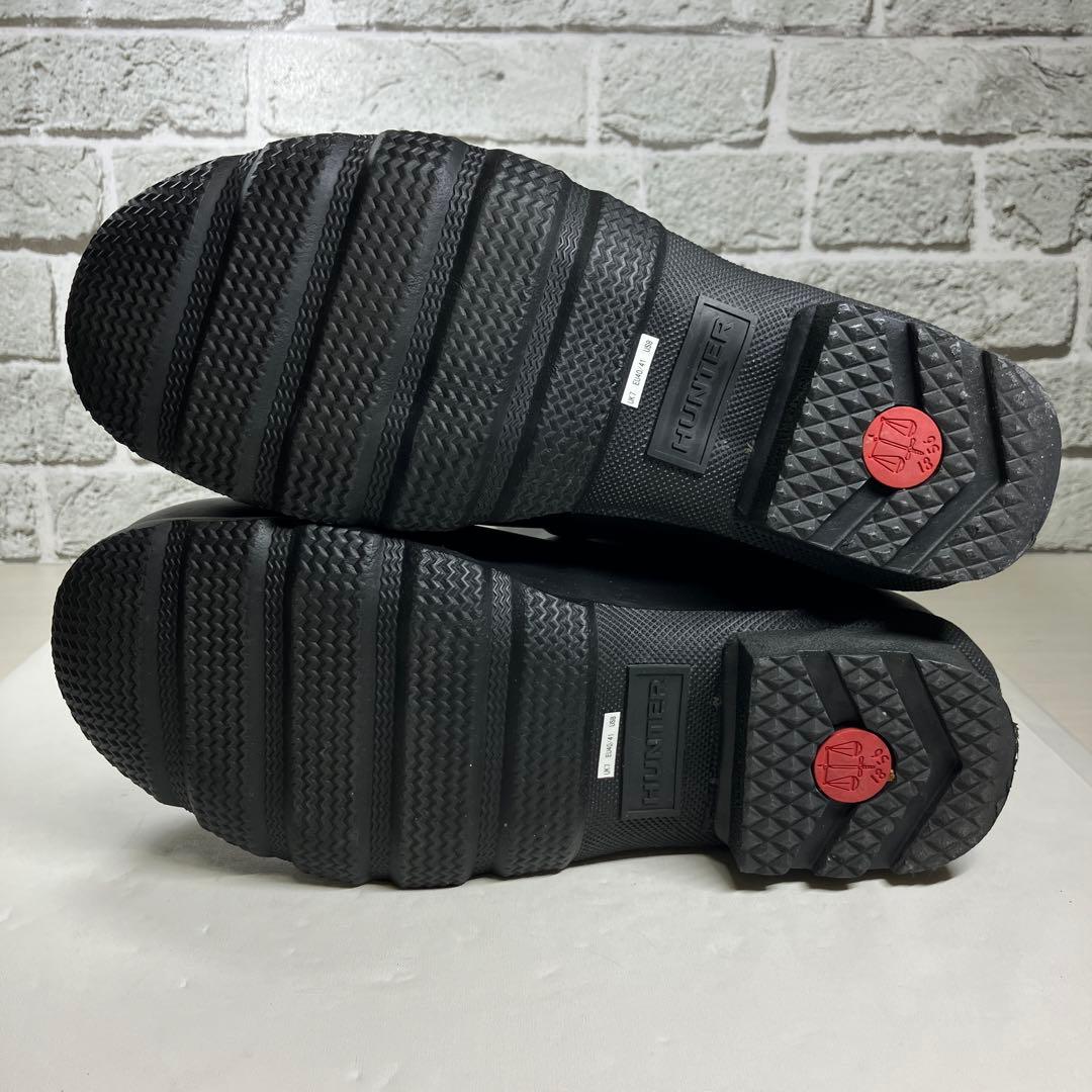 【試着程度】HUNTER レインブーツ 黒 ロング ラバー メンズ UK7