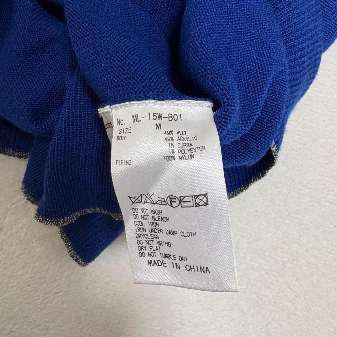 MARK & LONA マーク＆ロナ スカル ラインストーン Vネック ニット