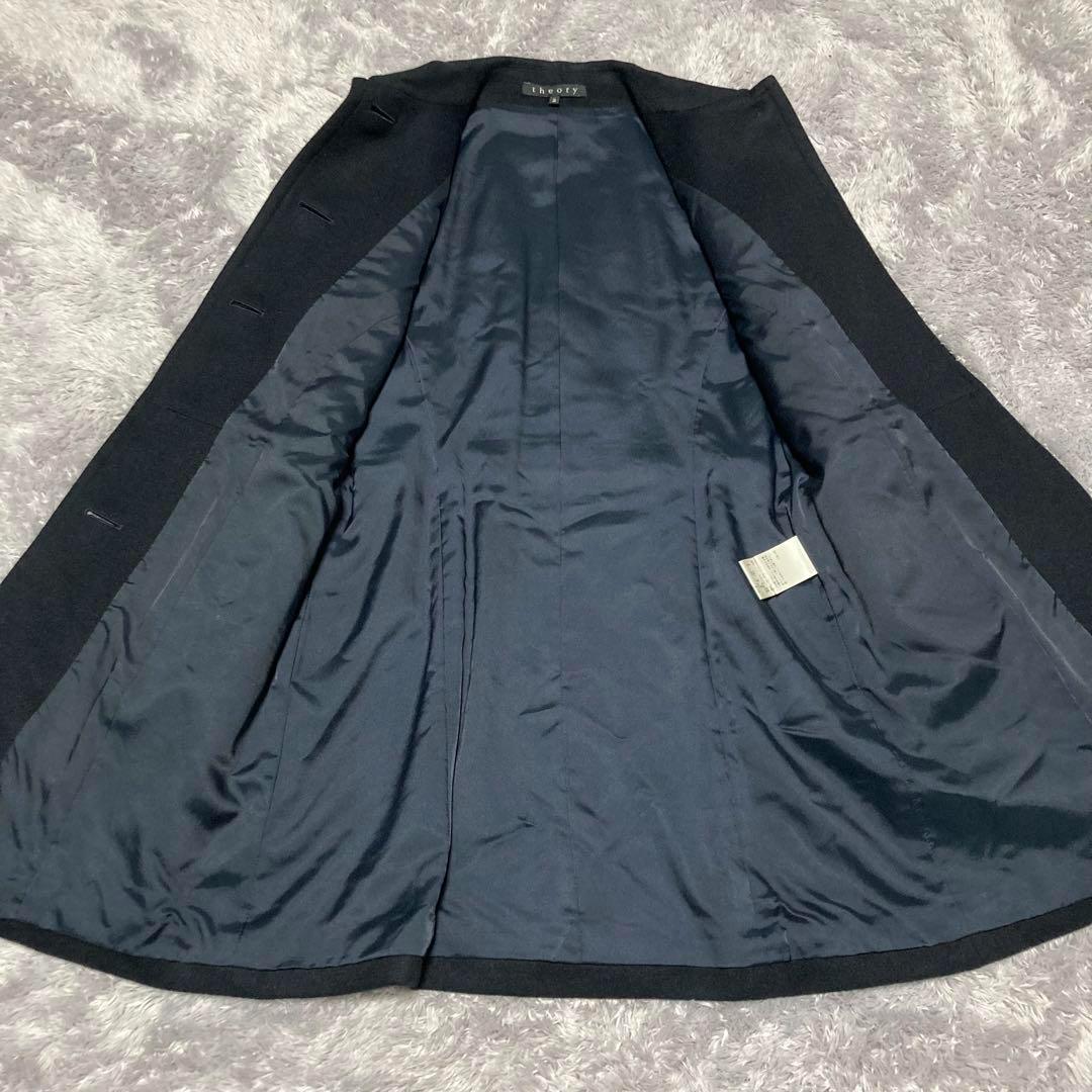 美品　高級　セオリー　theory カシミヤ100%コート　ダークネイビー