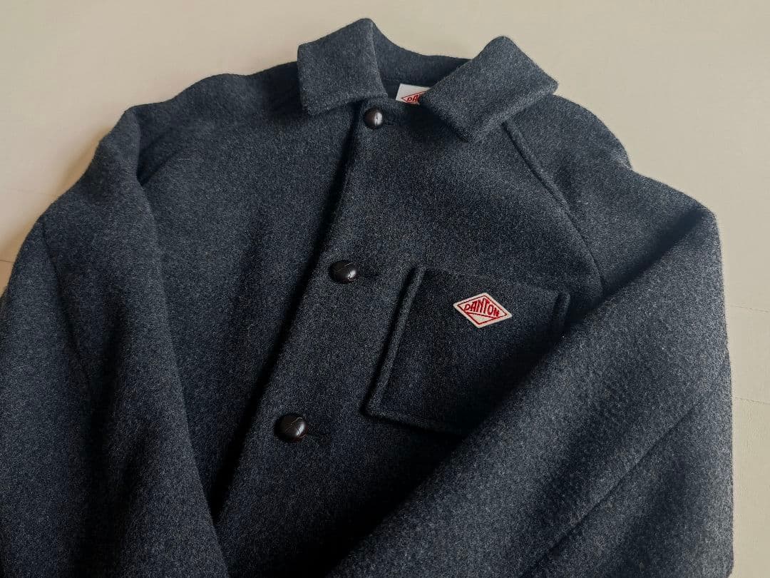 え*ん様 DANTON ウールコート ダークグレー カバーオールジャケット 40