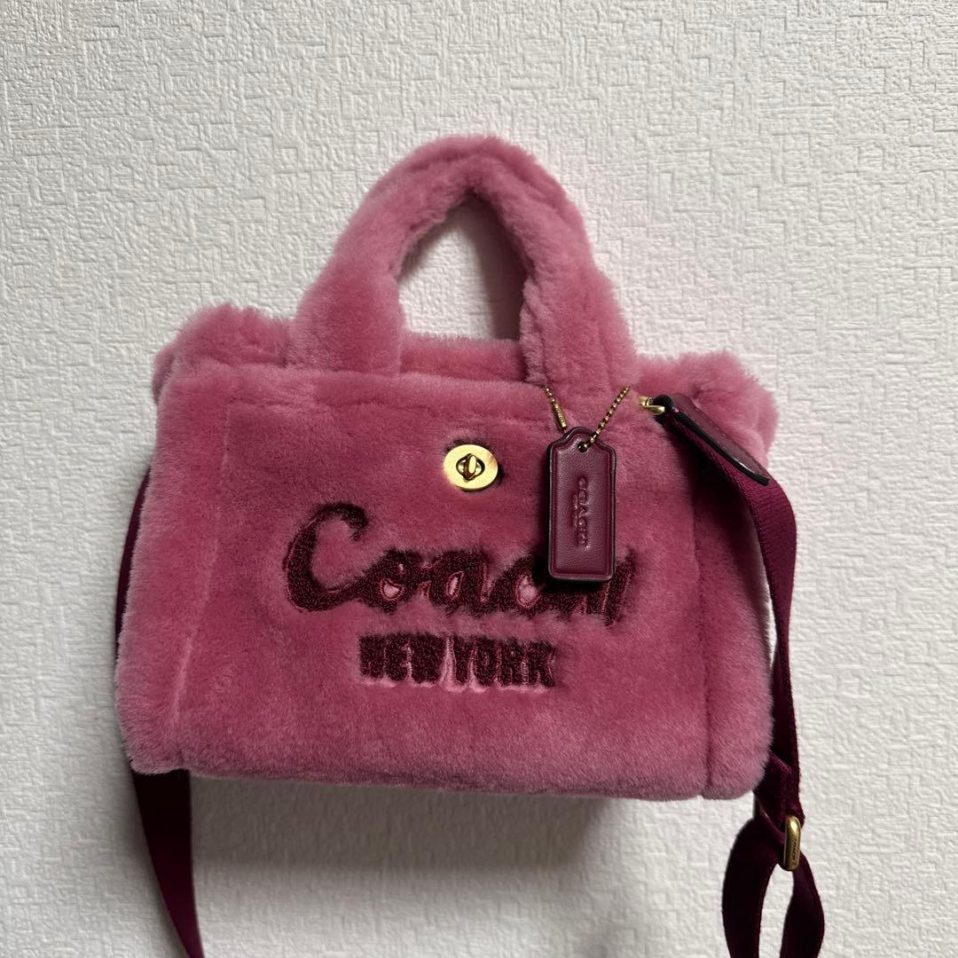 coach シアリング カーゴトート 20 ピンク ショルダーバッグ