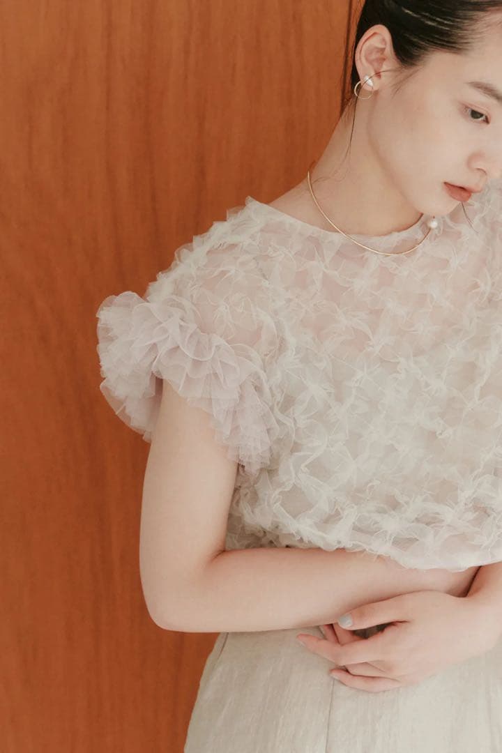 kaene ボリューム　ブラウス　セット　ドレス　ベージュ