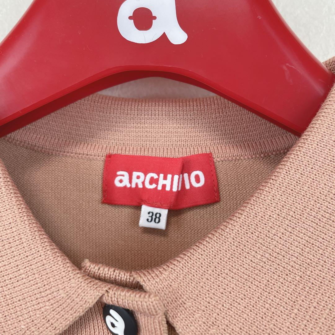 【２５FW新品未使用 アルチビオ】ポケットデザイン半袖ポロニット38号