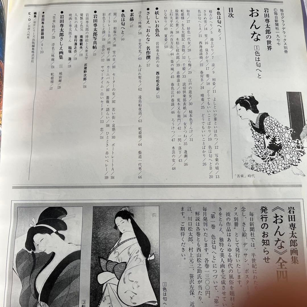 毎日グラフデラックス別冊　岩田専太郎の世界　おんな　色は旬へと　瞳　髪　装い