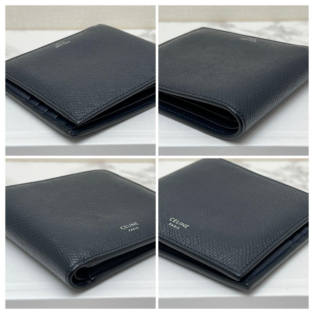 セリーヌ バイフォールドカードホルダー 折り財布 ネイビーブルー CELINE