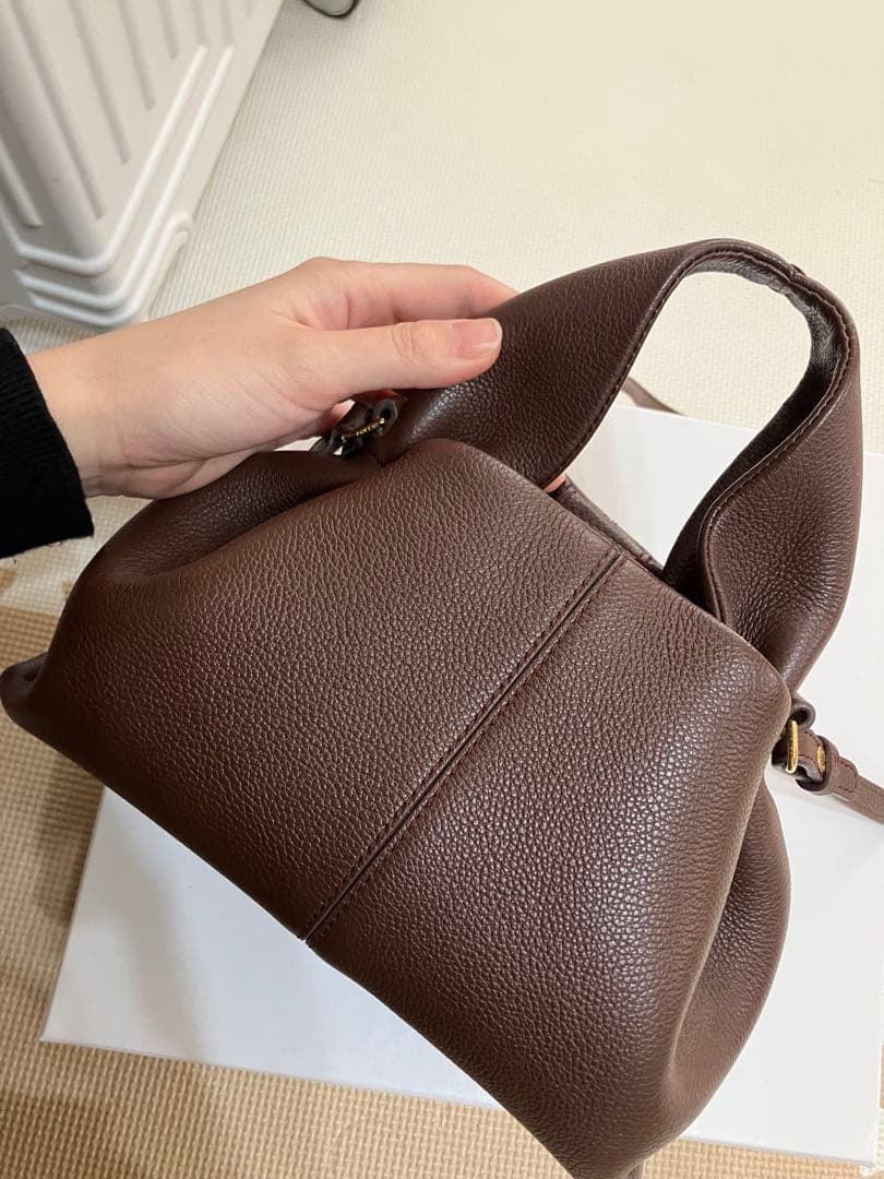 POLENE(ポレーヌ) ハンドバッグ　(ヌメロ ヌフ ミニ) ダークブラウン