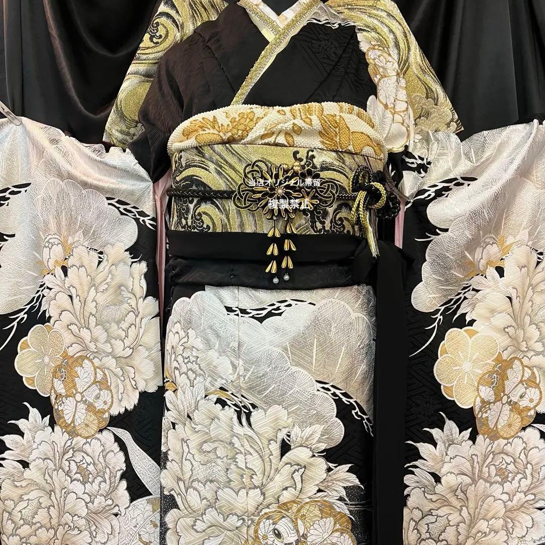 振袖フルセット■オーダー仕立て付き■新作■黒地■振袖一式■成人式