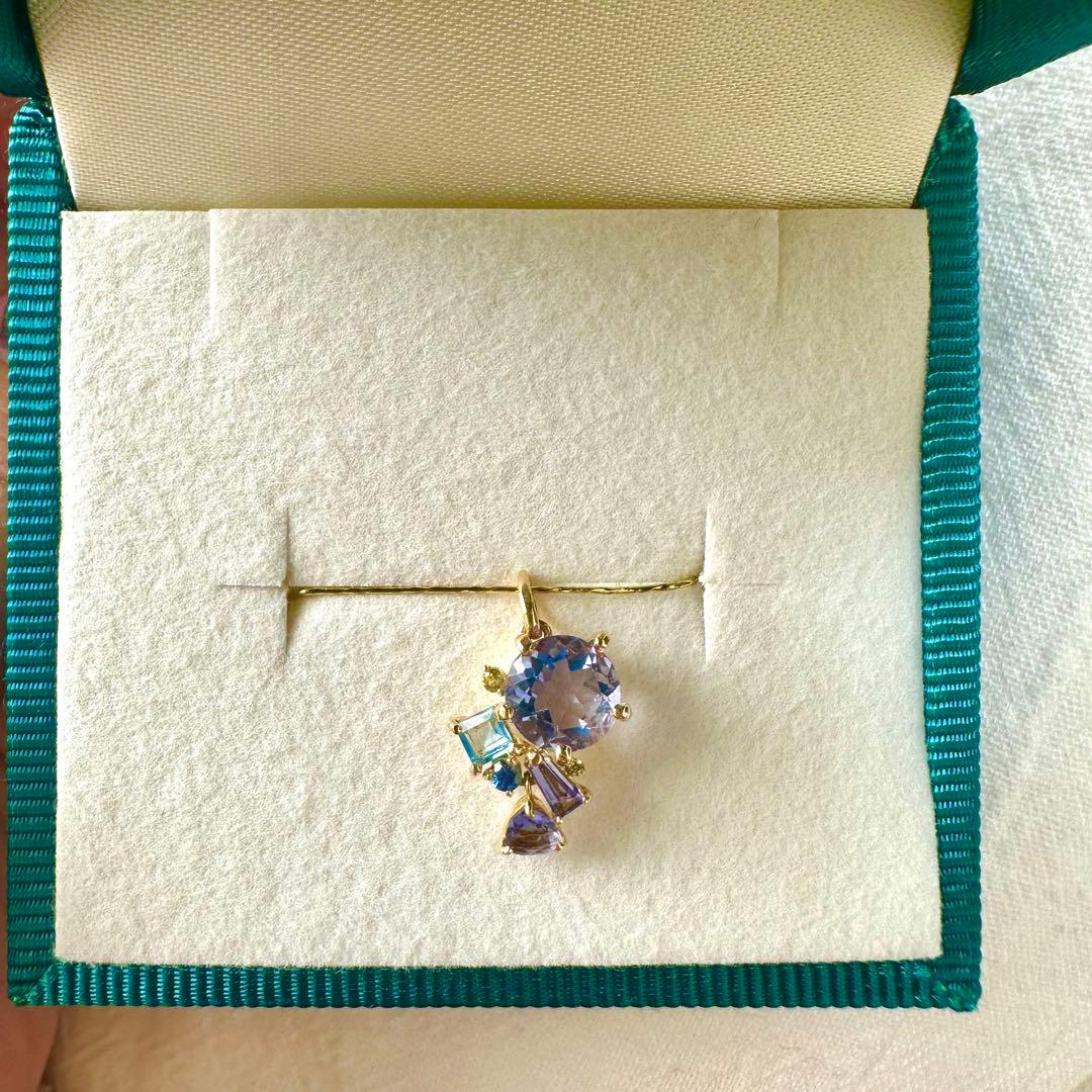 【本日限定】カラーチェンジフローライト×マルチカラージュエル K18 ベルエゼン