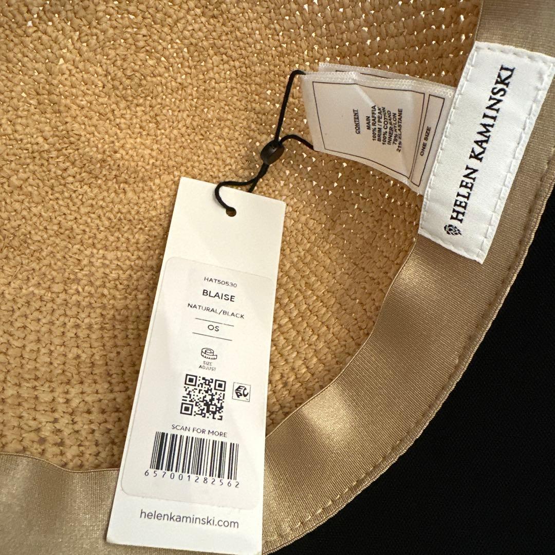 新品 Helen Kaminski ブレイズ ナチュラル x ブラック