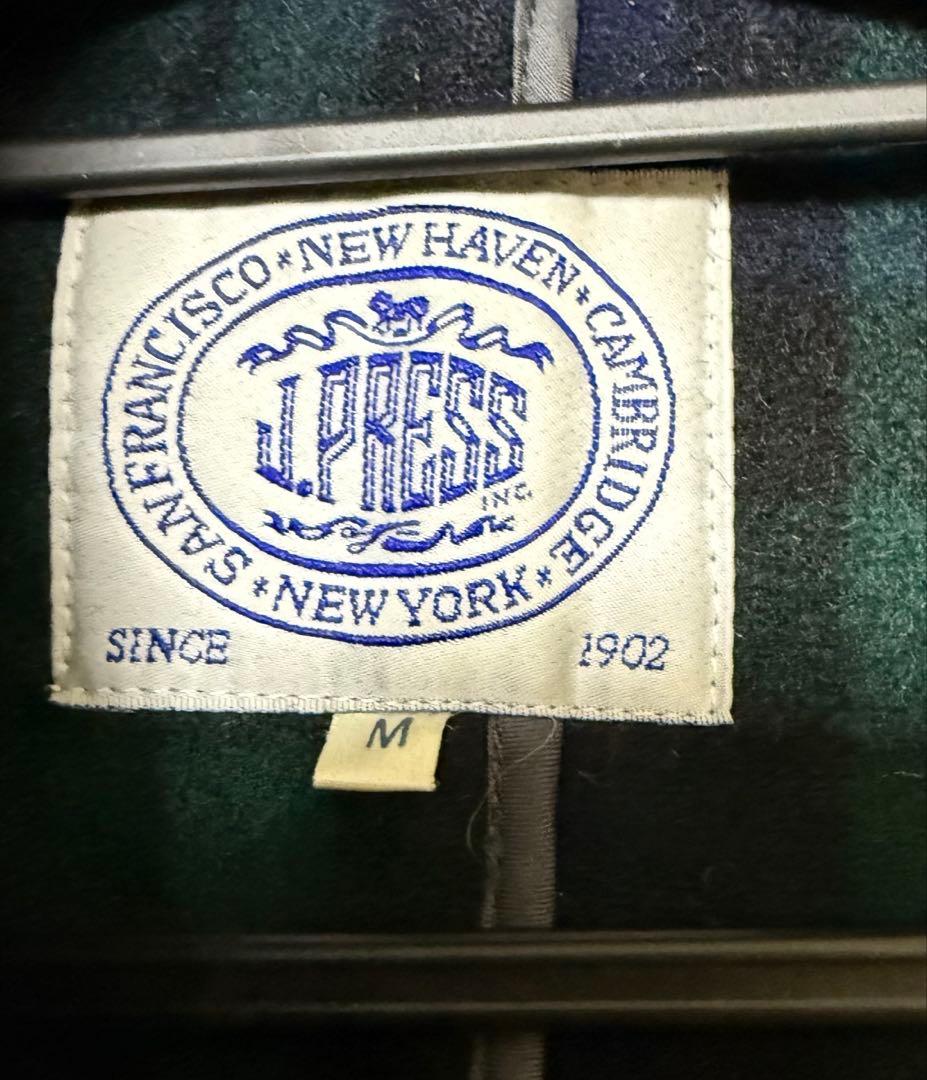 【極美品】　J.PRESS ダッフルコート　ブラックウォッチチェック　M