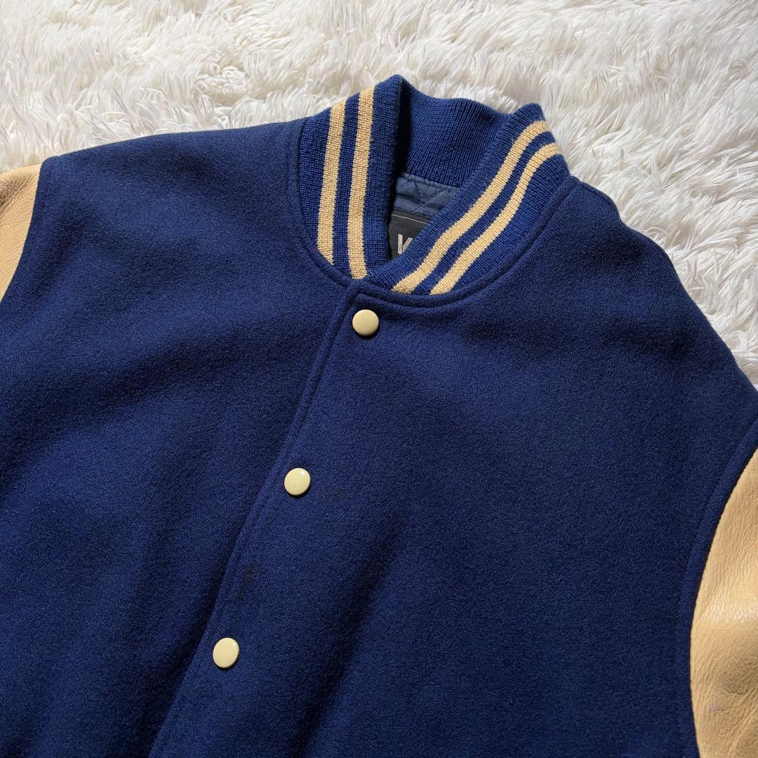 希少カラー■VAN JACKET スタジャン　袖レザー　アーチロゴ　L