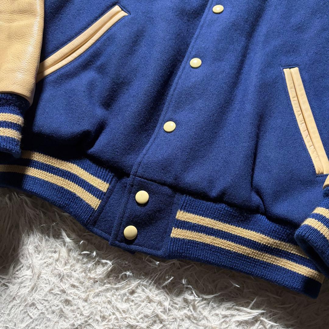 希少カラー■VAN JACKET スタジャン　袖レザー　アーチロゴ　L