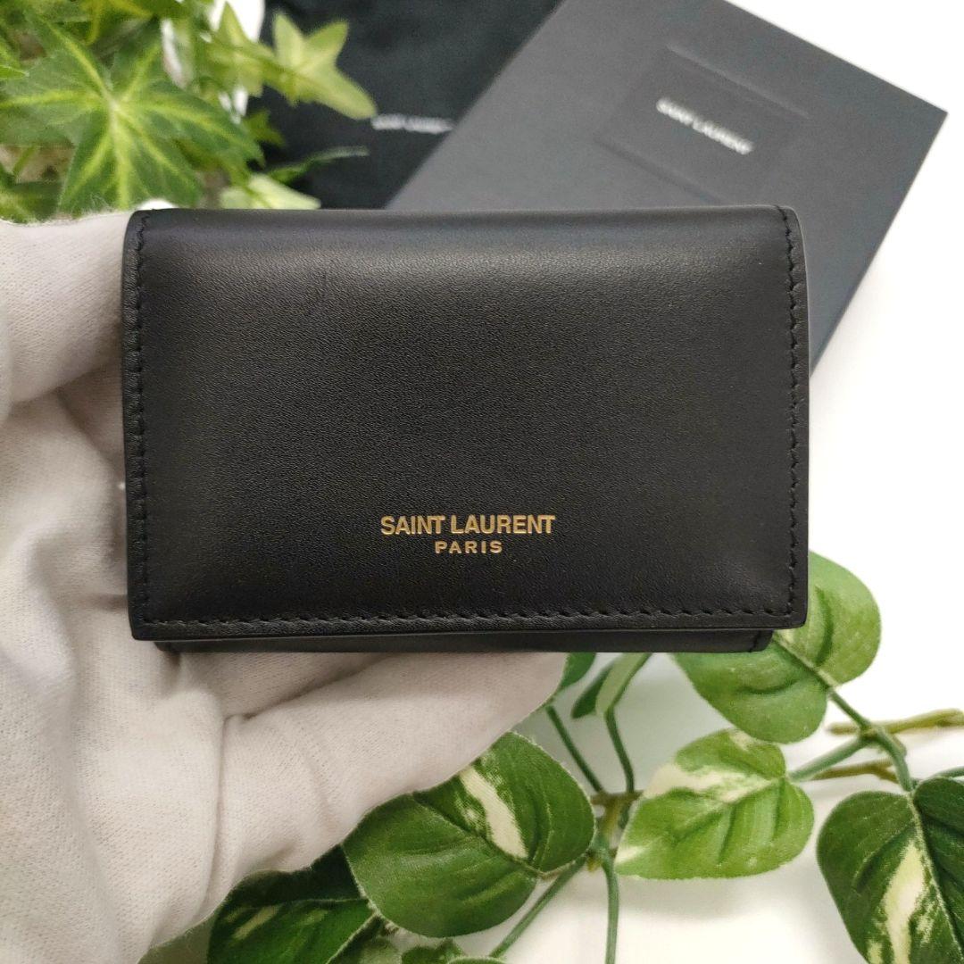 サンローラン　6連キーケース　ブラック　ゴールド金具　ロゴ