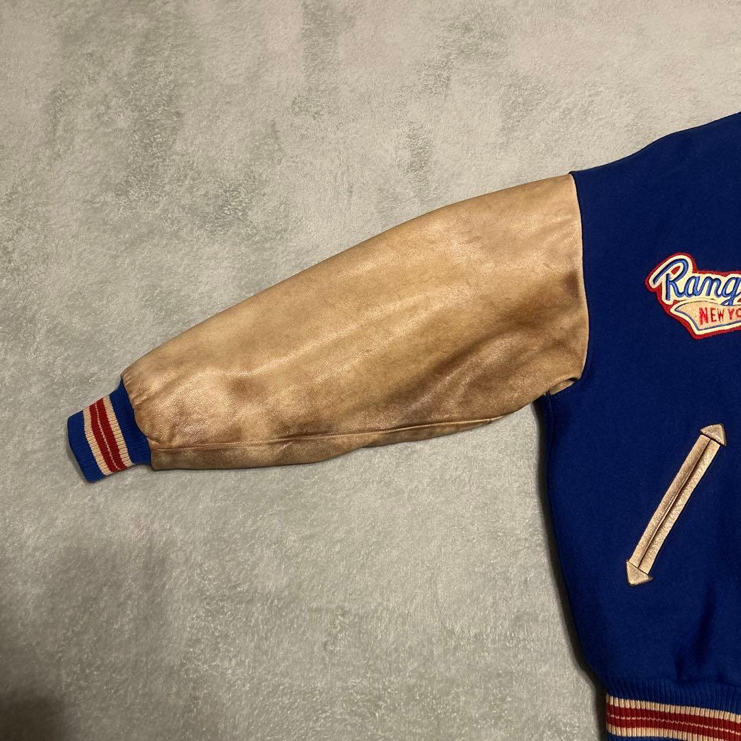 スタジャン　NHL ニューヨークレンジャーズ　ビーバールーツ　カナダ製　袖革