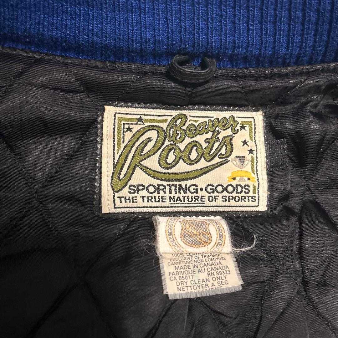 スタジャン　NHL ニューヨークレンジャーズ　ビーバールーツ　カナダ製　袖革