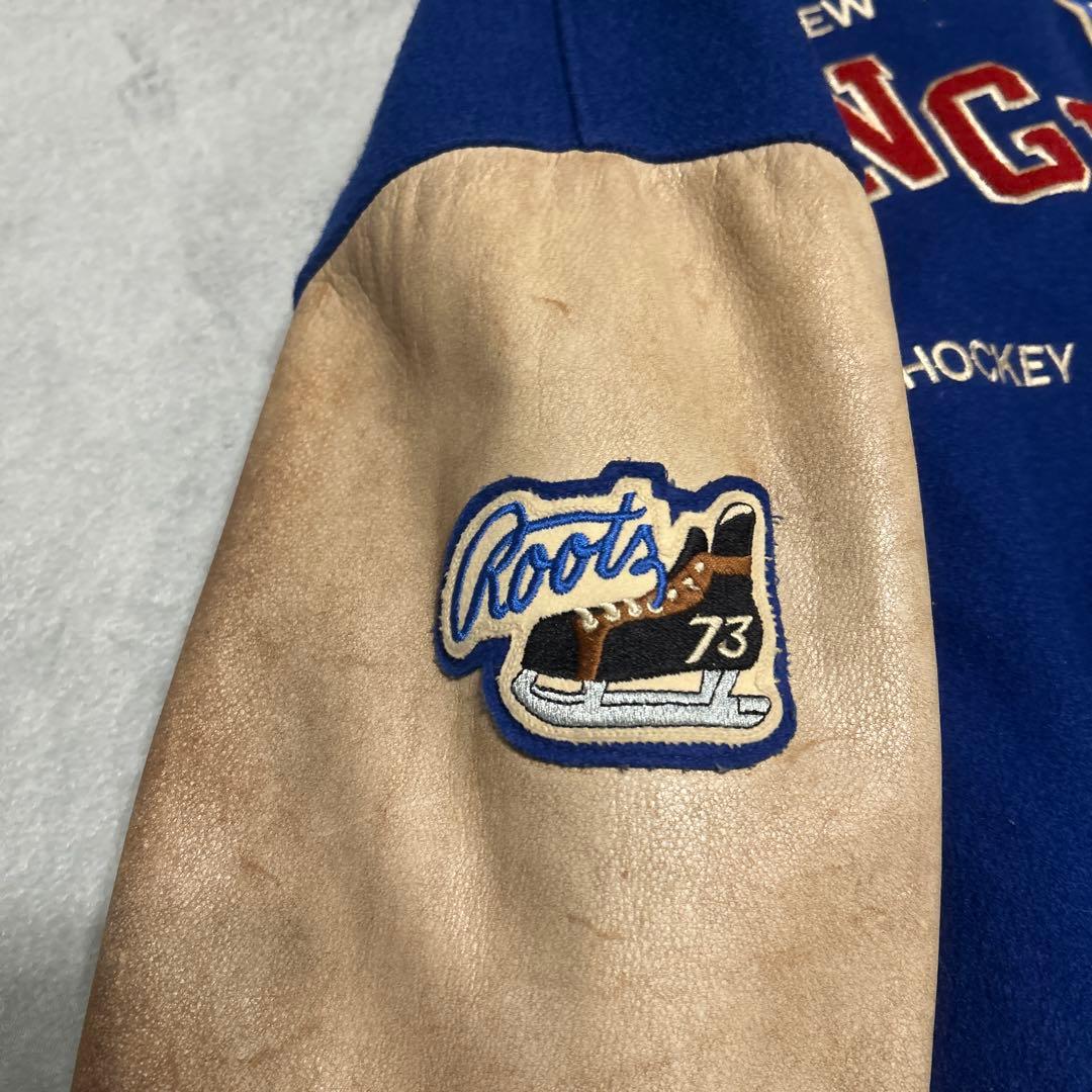 スタジャン　NHL ニューヨークレンジャーズ　ビーバールーツ　カナダ製　袖革