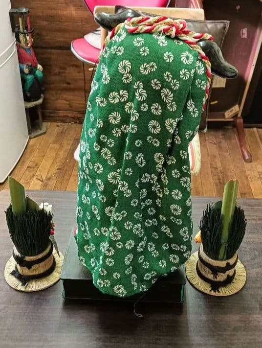 縁起物 踊る獅子舞 門松２つ付き ダンシング獅子舞 お正月 笛や太鼓 お囃子