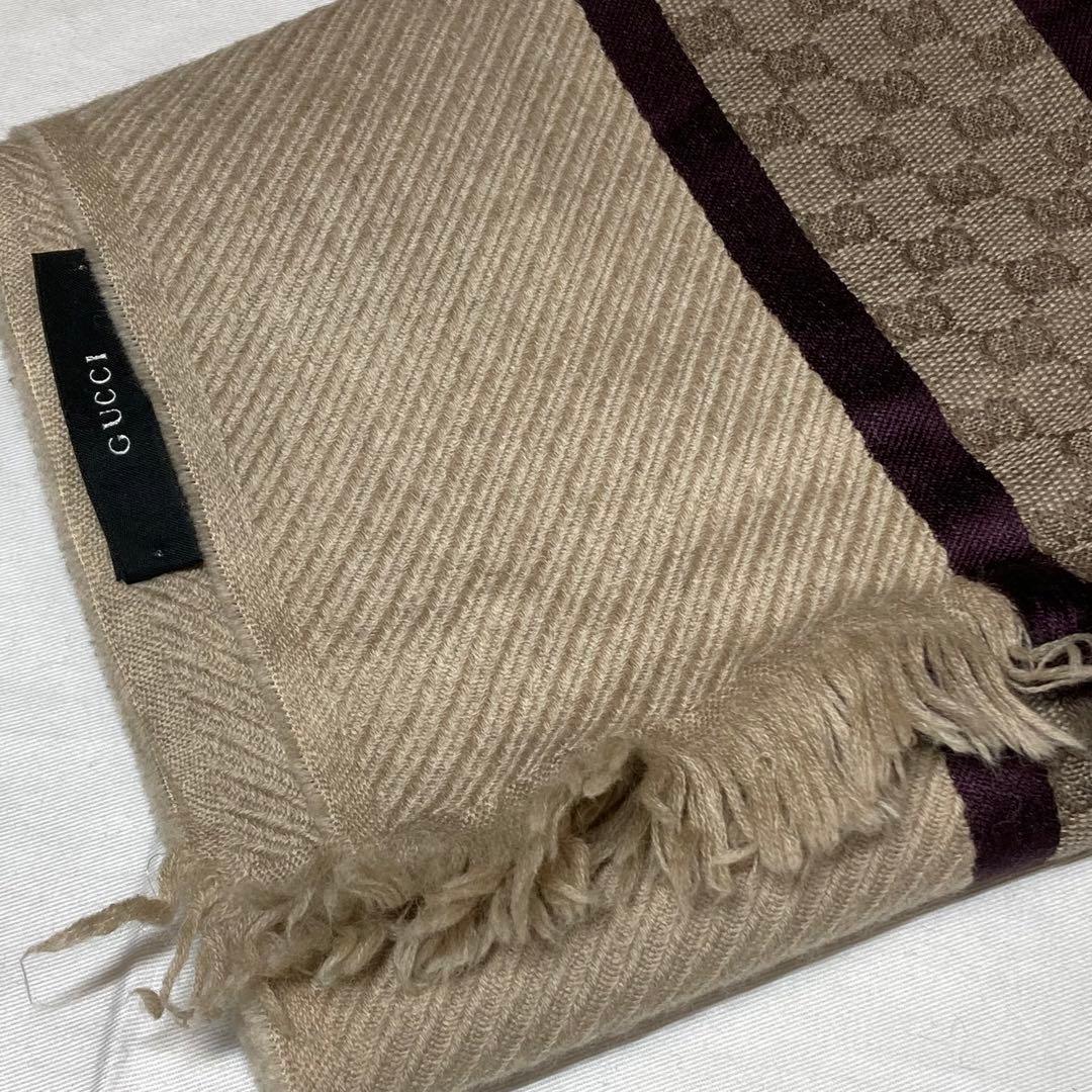 GUCCI/グッチ 　マフラー　ブラウン系　ウール/シルク　B60