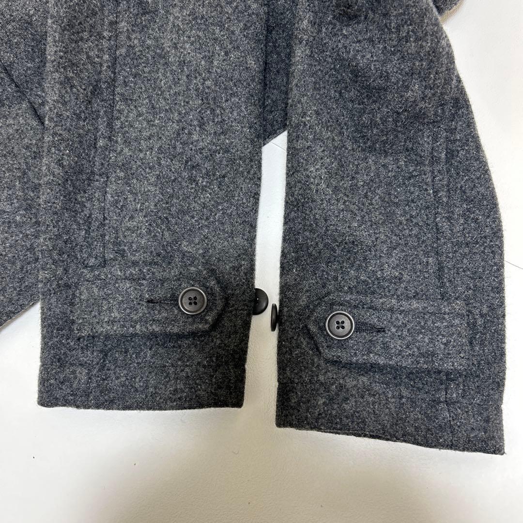 【美品】MHL. 丸襟 ウールコート メルトンコート グレー サイズⅢ