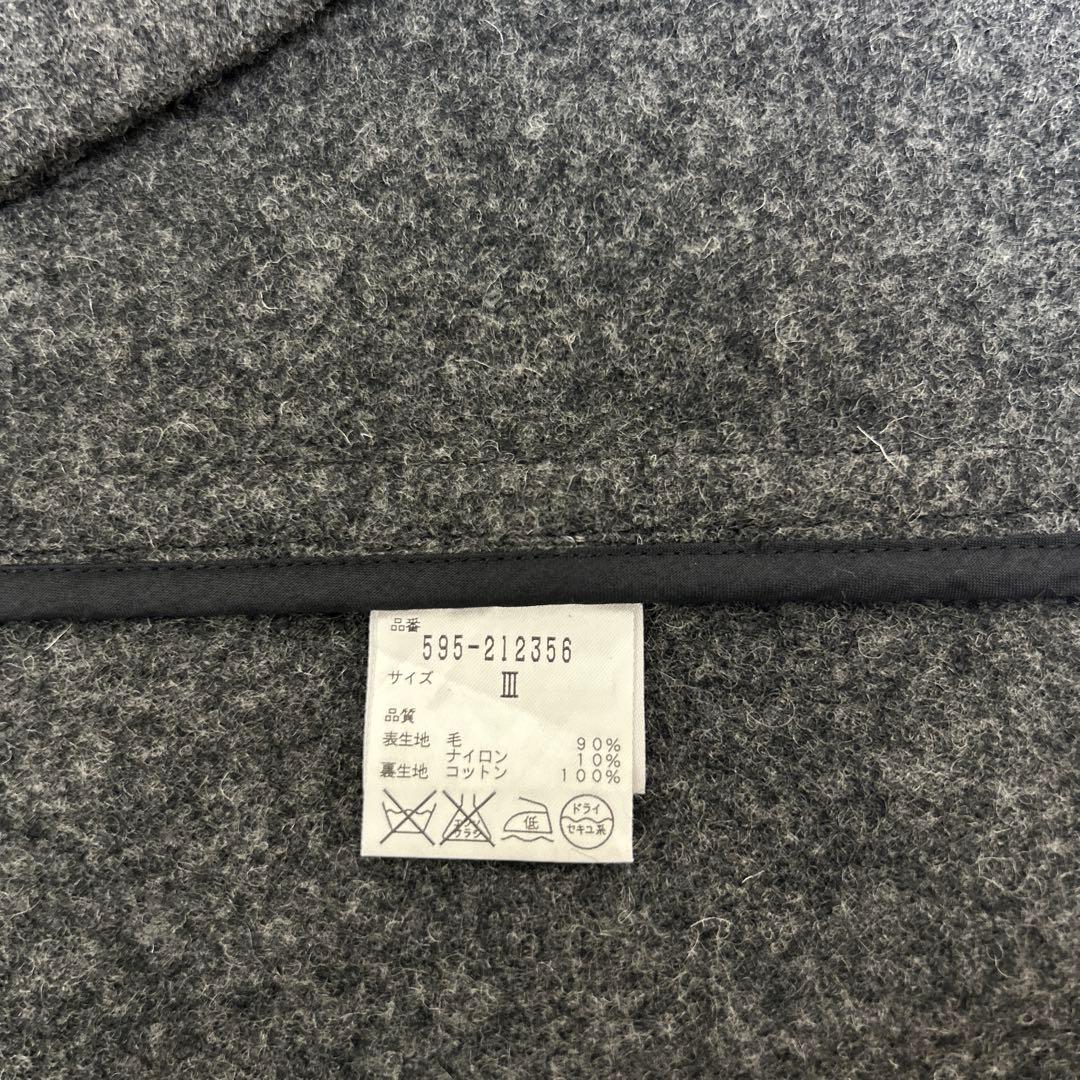 【美品】MHL. 丸襟 ウールコート メルトンコート グレー サイズⅢ