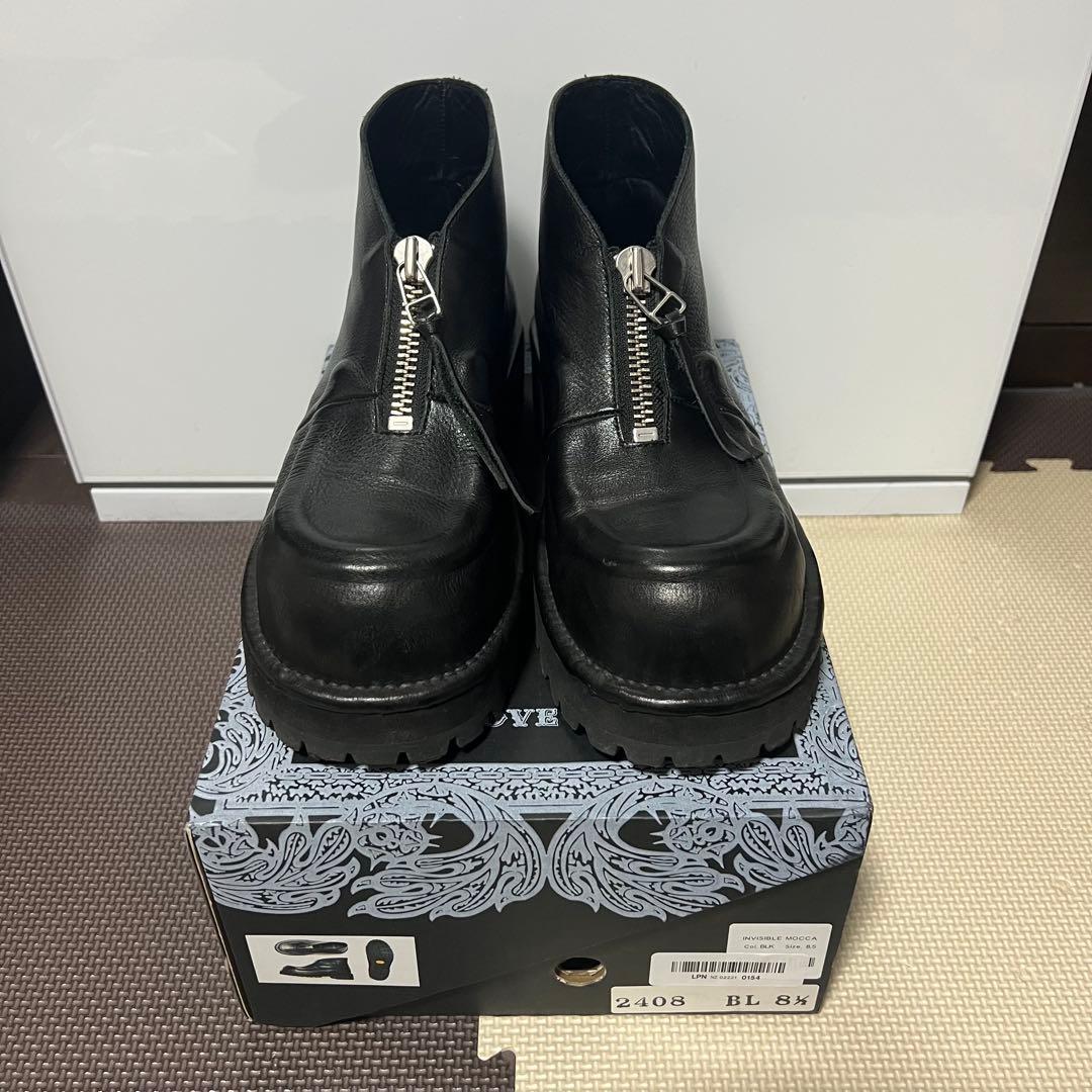 INVISIBLE MOCCA フロントジップブーツ