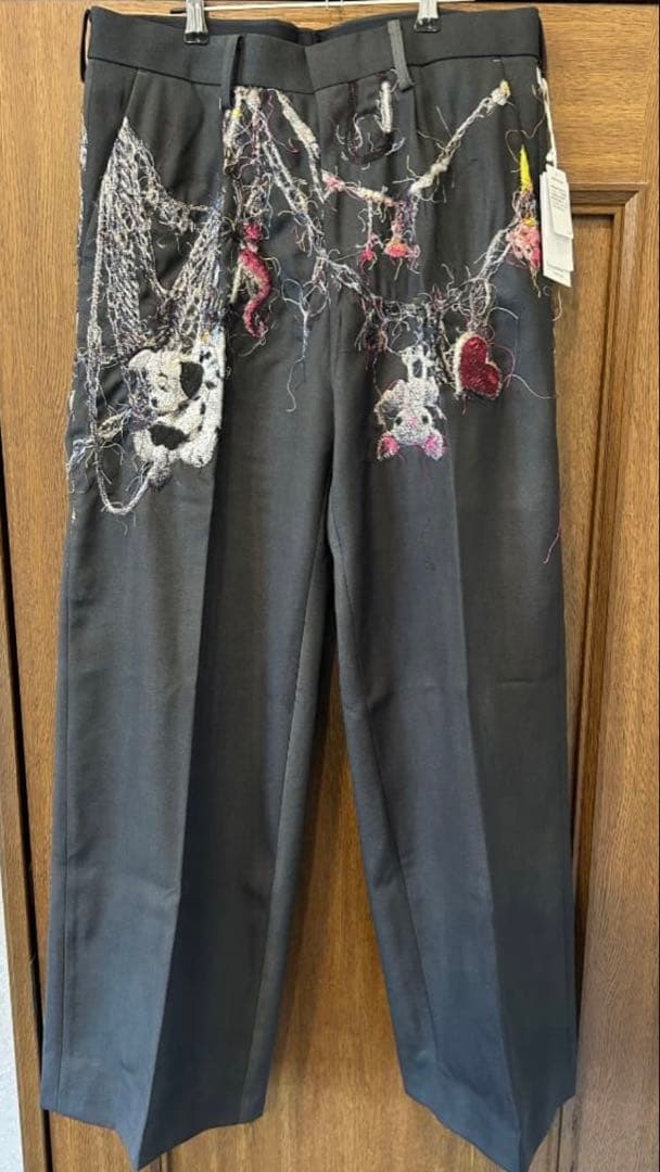 EMBROIDERED CHAIN TAILORED TROUSERS サイズS