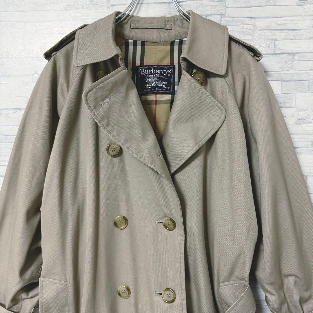 【大きめ】バーバリー トレンチコート ロング丈 ノバチェック ベルト付き