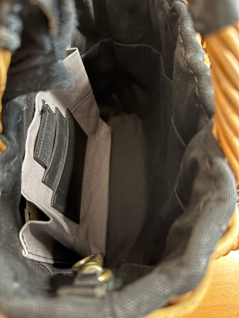 【あきあき】ebagos ポケット付バスケットBLACK