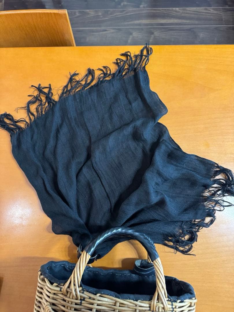 【あきあき】ebagos ポケット付バスケットBLACK