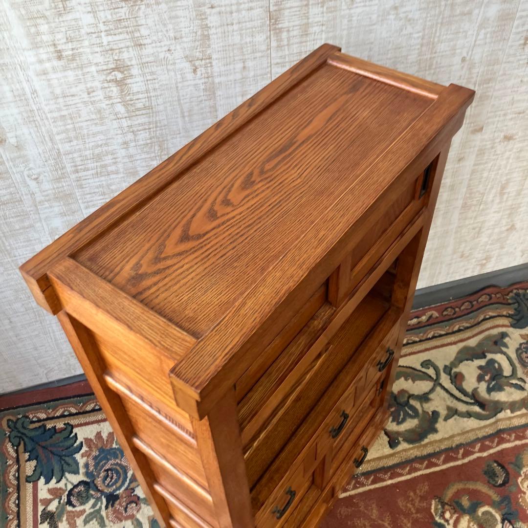 水屋箪笥 和箪笥 飾り棚 茶箪笥 欅材 ケヤキ 無垢材 古家具 時代家具 レトロ