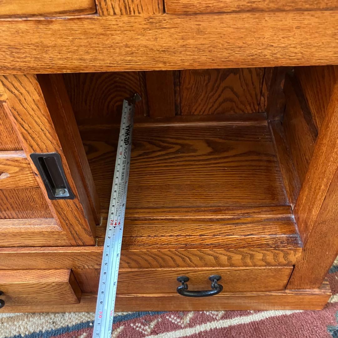 水屋箪笥 和箪笥 飾り棚 茶箪笥 欅材 ケヤキ 無垢材 古家具 時代家具 レトロ
