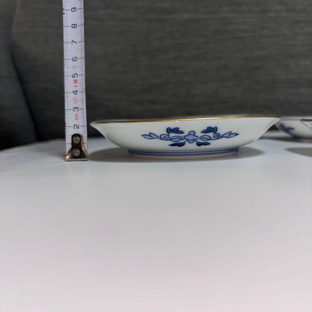 ⭐️【値引きしました】⭐️有田焼　賞美堂　其泉窯　春秋文　中皿揃　５枚　染錦　銘々皿