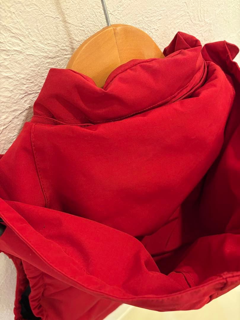 DANTON ダウンベスト レッド サイズ36 フード付き 赤